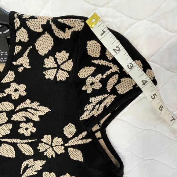 INC International Concepts Black and Beige Peplum Blouse Size L - Picture 7 of 7